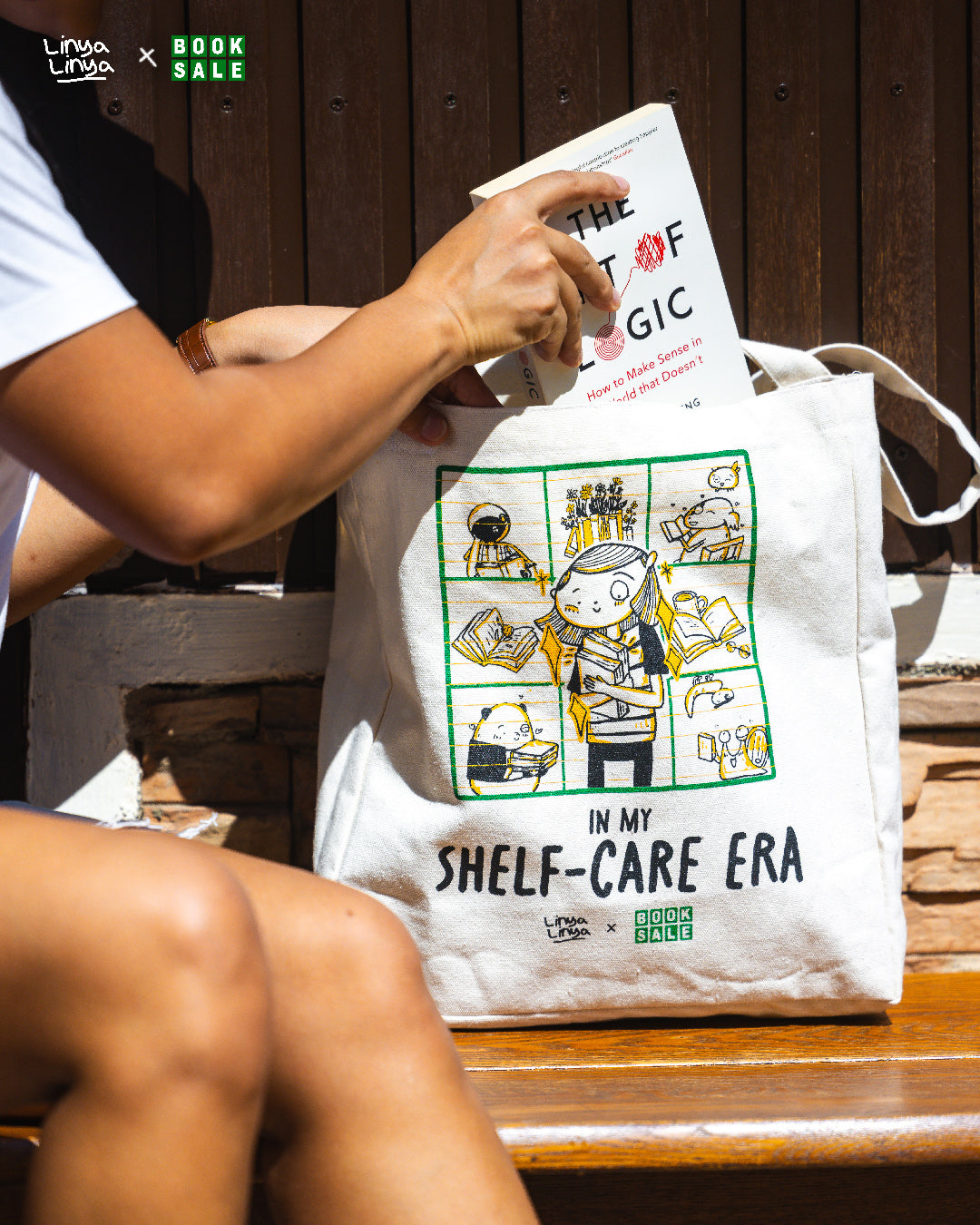 Linya-Linya X Booksale Totebag: In My Shelf-Care Era