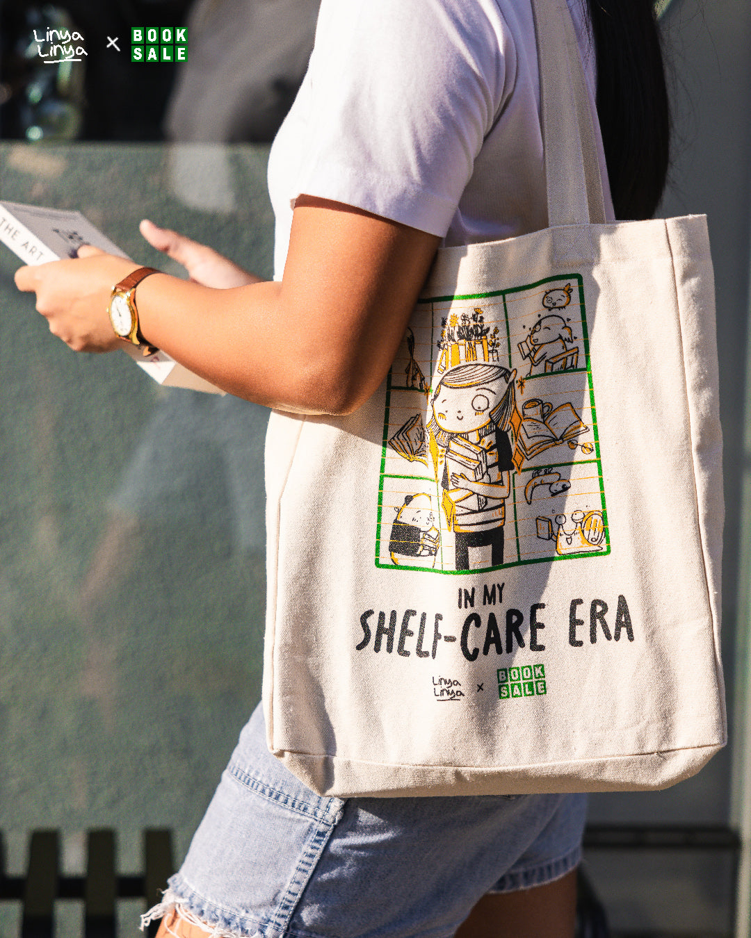 Linya-Linya X Booksale Totebag: In My Shelf-Care Era