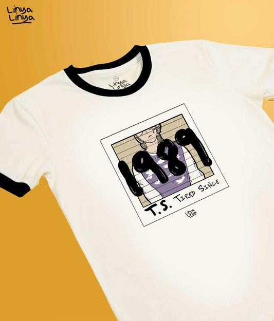 Ringer Tee: Tired Since 1989 (White)