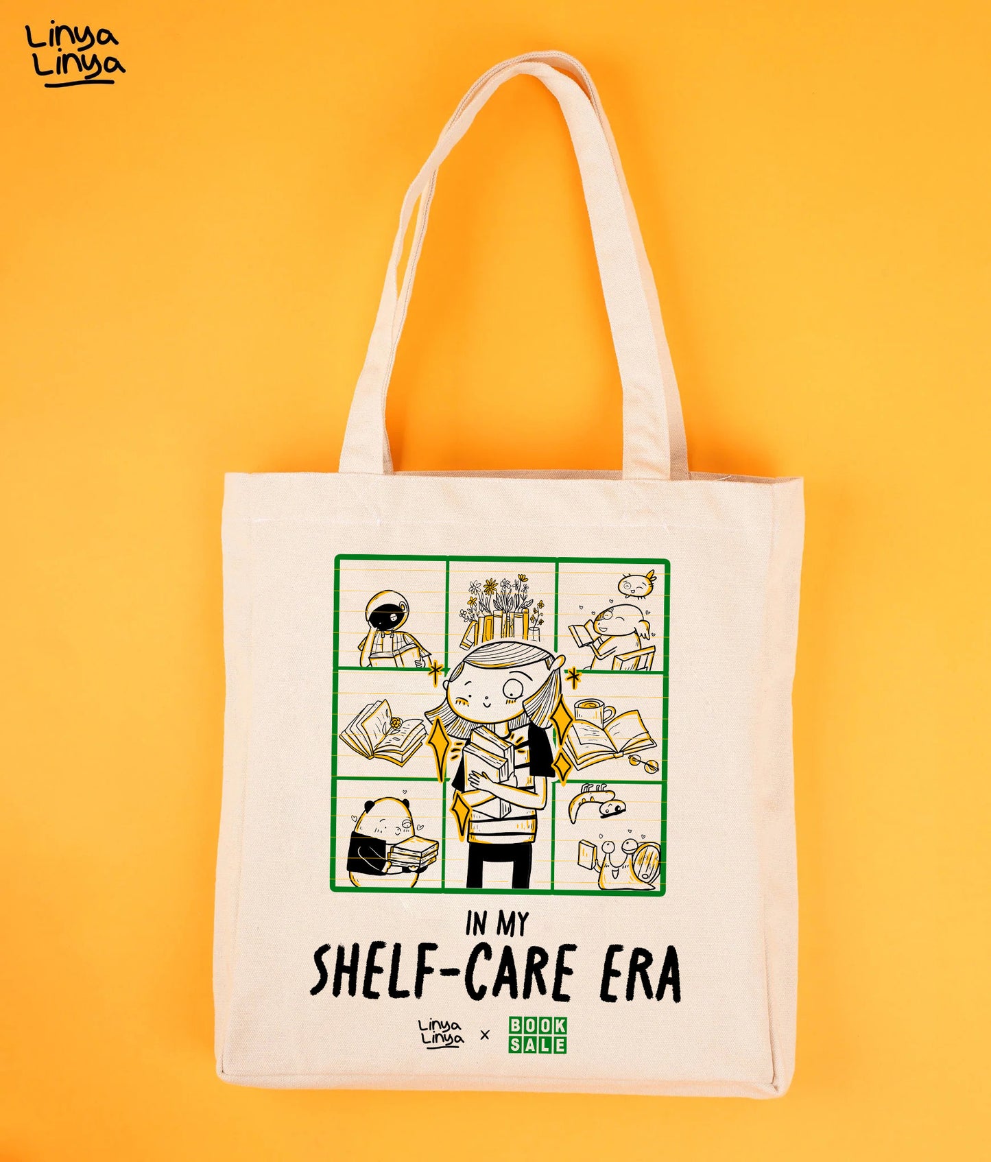 Linya-Linya X Booksale Totebag: In My Shelf-Care Era