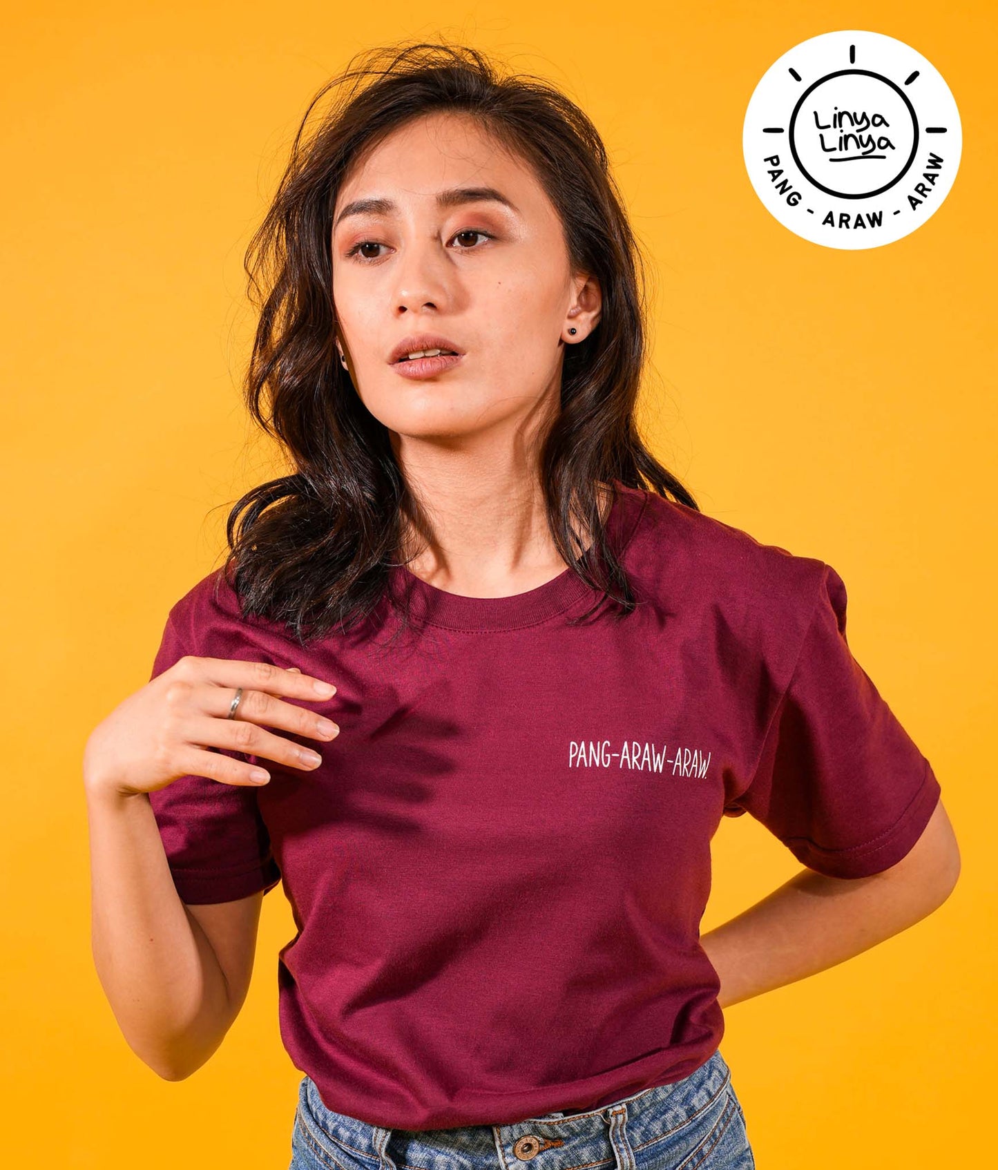 Basic Tee: Pang-Araw-Araw (Maroon)