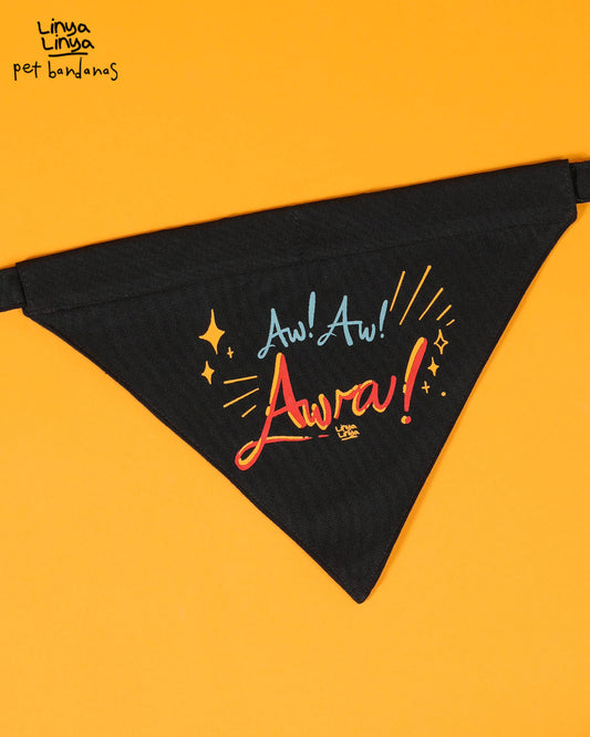 PET BANDANAS: AW! AW! AWRA! (Black)