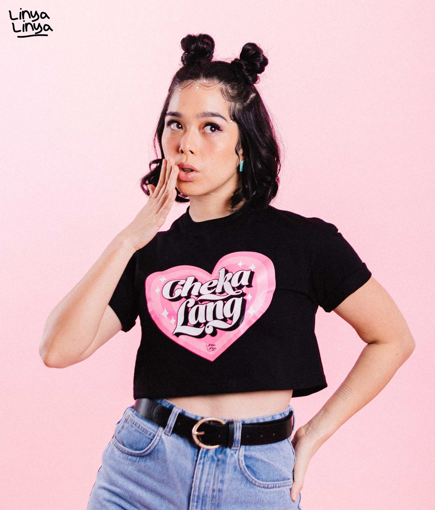Crop Top: Cheka Lang (Black)