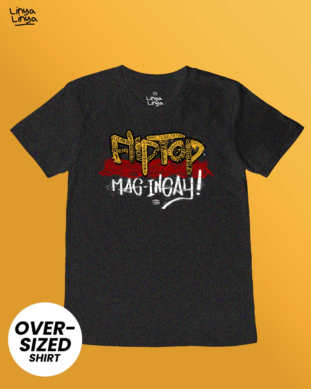 Linya-Linya X FlipTop: Mag-ingay! (Oversized) (Acid Black)