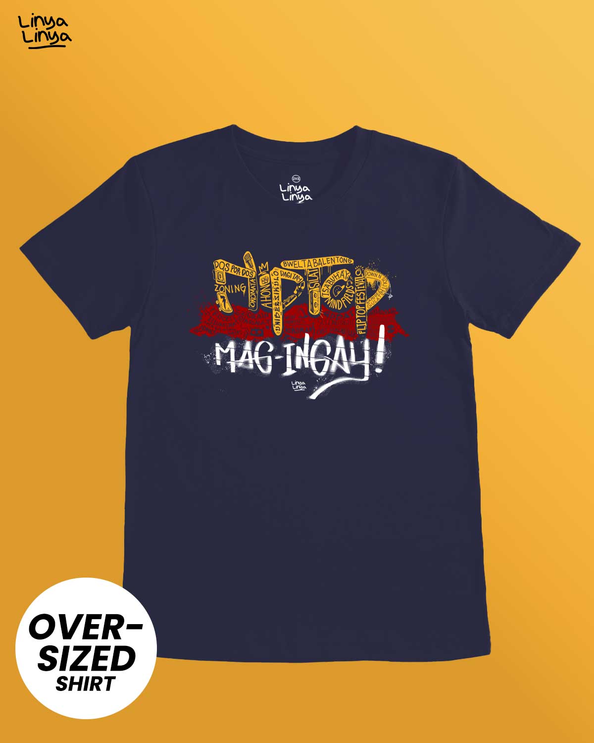 Linya-Linya X FlipTop: Mag-ingay! (Oversized) (Dark Blue)
