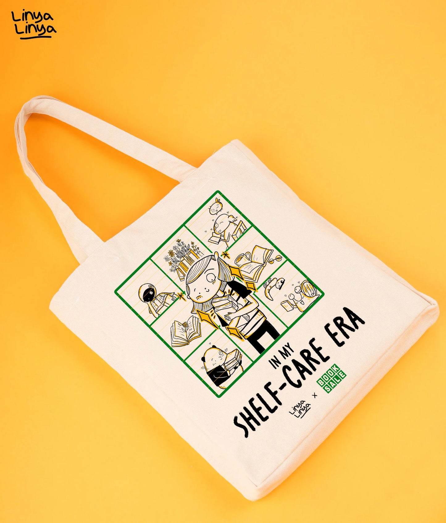 Linya-Linya X Booksale Totebag: In My Shelf-Care Era