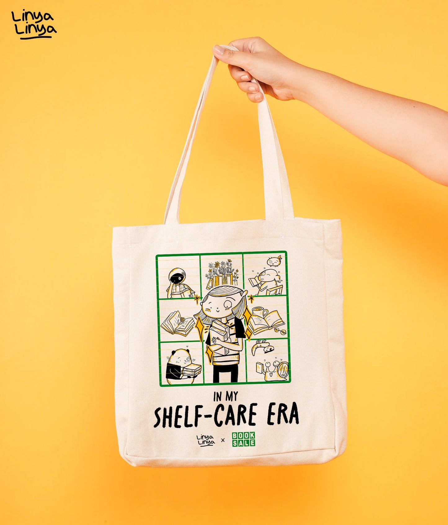Linya-Linya X Booksale Totebag: In My Shelf-Care Era