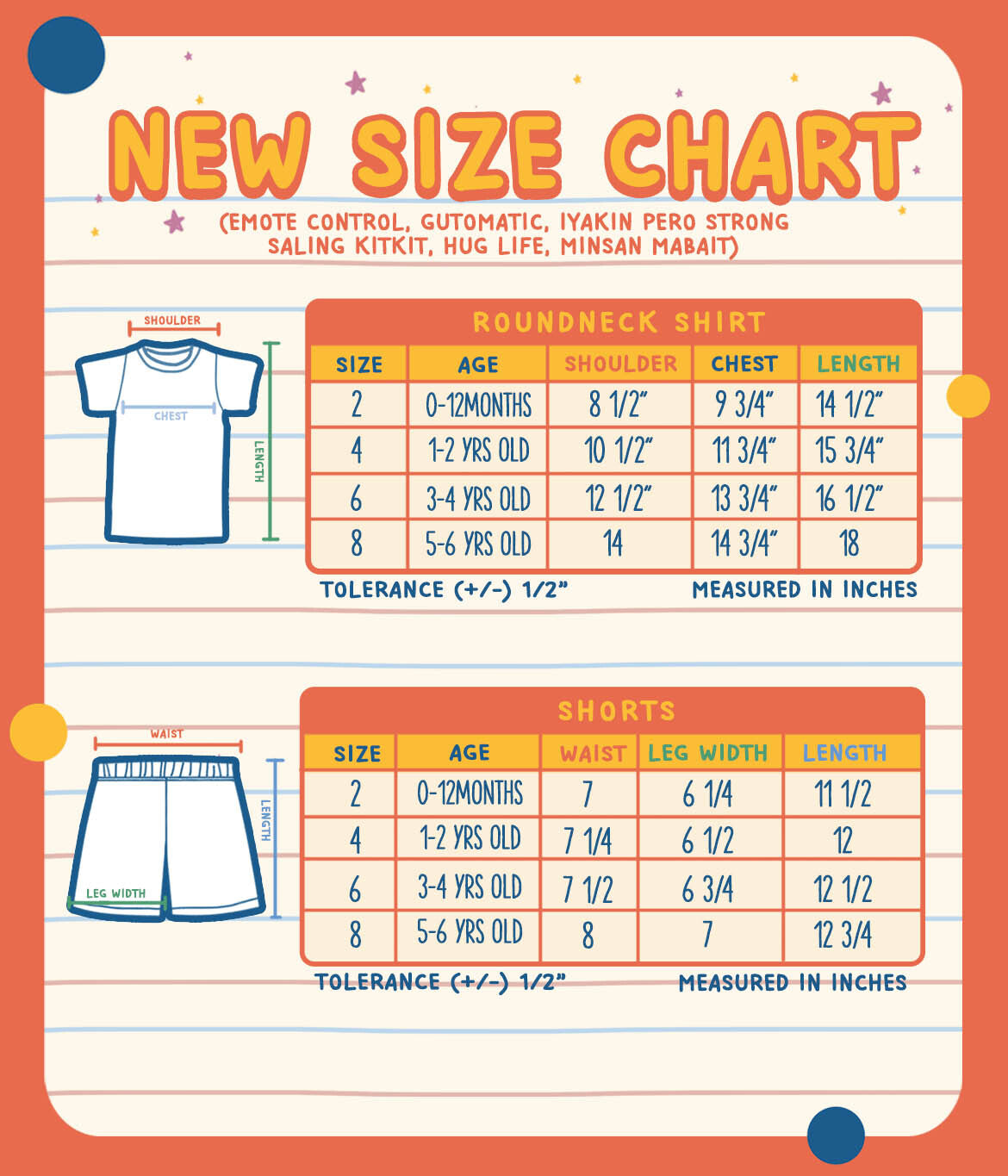 Kids shirt sale sizes