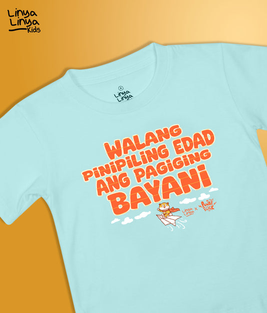Kids T-Shirt: Linya-Linya x Puddy Rock: Walang Pinipiling Edad Ang Pagiging Bayani